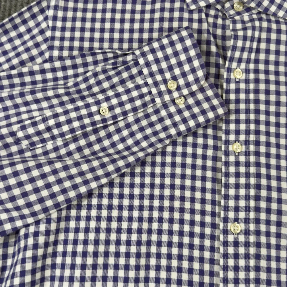 Polo Ralph Lauren Shirt Mens Large Purple Check Button‎ Down Long Sleeve Casual